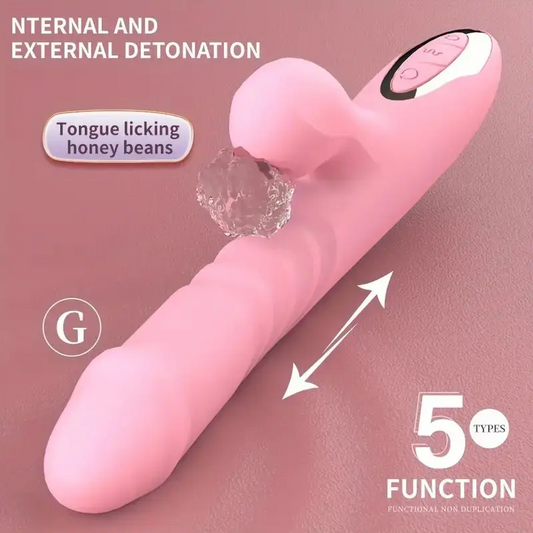 Weiblicher Saugvibrator-Dildo, einziehbare Zunge, Lecken, G-Punkt-Klitoris-Stimulator, Masturbator, Massage, Sexspielzeug für Frauen und Erwachsene 