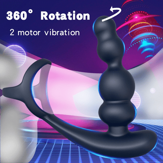 Männlichen Prostata-massagegerät Vibrator 360 Drehen Anal Plugs Masturbator Dual Motor Cock Ring Penis Stimulator Fernbedienung Sex Spielzeug 