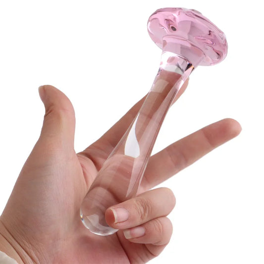 Flexible Glass Dildo Anal Butt Plug for Adult Men Women